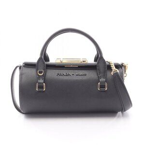 Prada Handbag Black Sapphire Leather 2-Way Chain